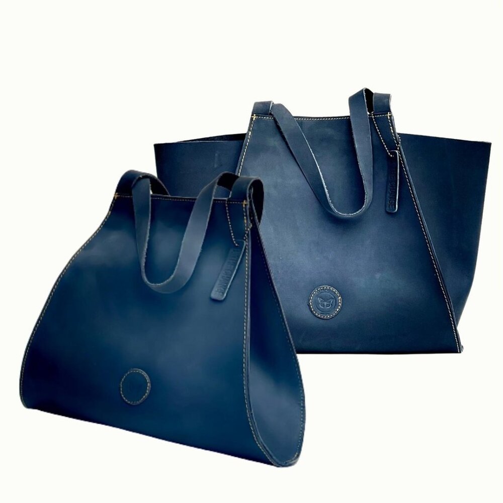 Contemporary Two-Way Leather Handbag - Picture 1 of 1